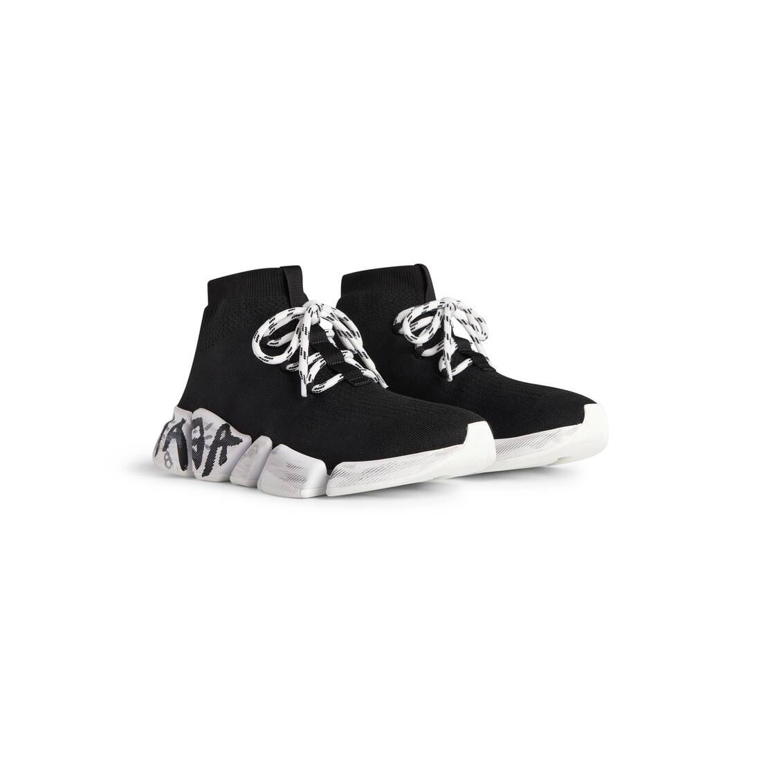 Men’s Speed 2.0 Lace-up Graffiti Recycled Knit Sneaker  in Black - Image 2